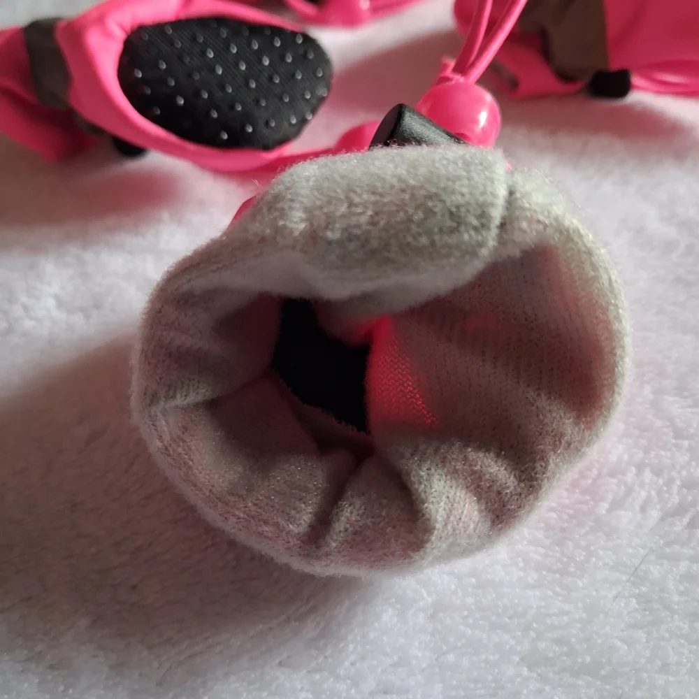 Dog Snow Boots Pink Adjustable with Drawstring Closure For Hot Pavement S-M NWT
